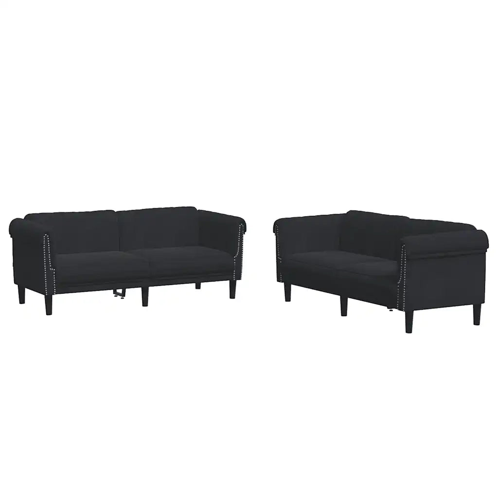 Set di Divani 2 pz Nero in Velluto 3209224