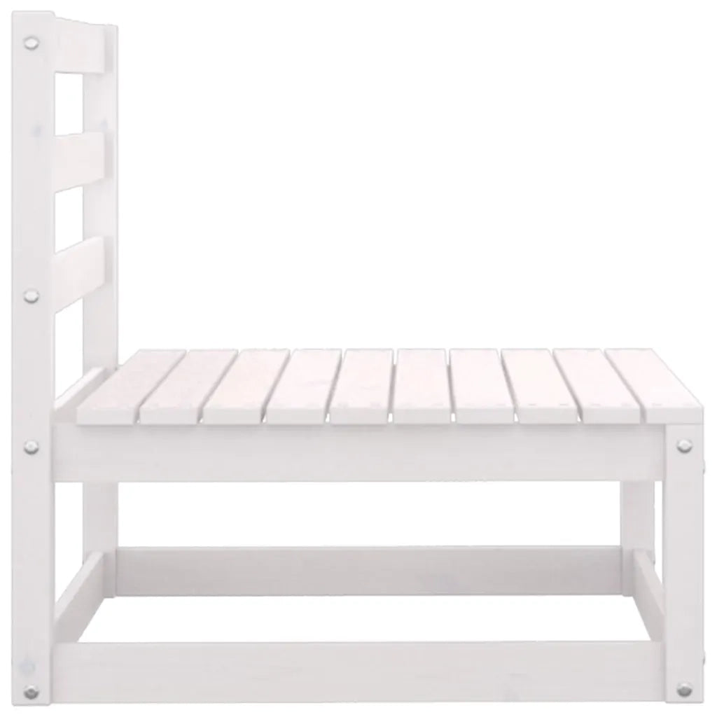 Set Divani da Giardino 2 pz Cuscini Bianchi Massello di Pino 805761