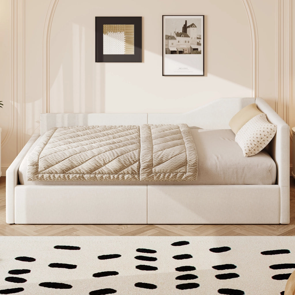 Letto Contenitore Imbottito 140x200 ¨C MINIMAL ¨C Beige