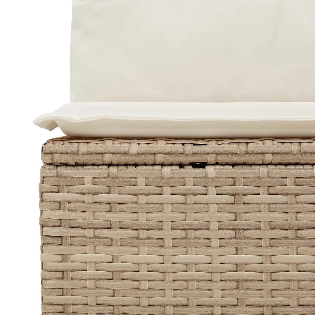 Set Divano da Giardino 5 pz con Cuscini Beige in Polyrattan 3326309