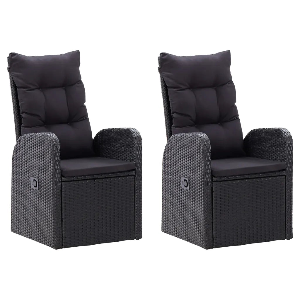 Set da Pranzo da Giardino 5 pz con Cuscini Nero 3099492
