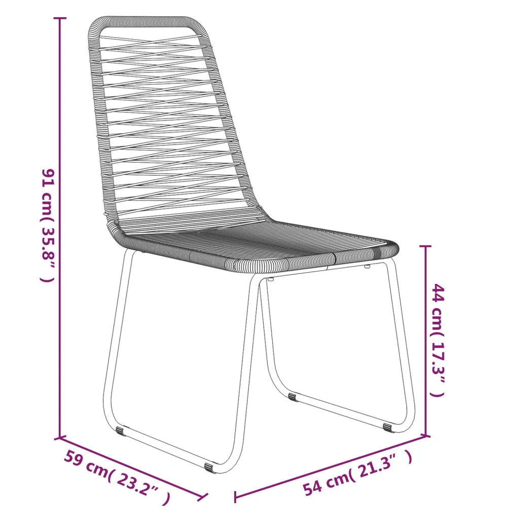 Set da Pranzo da Giardino 5 pz | Set Salotto da Giardino Nero