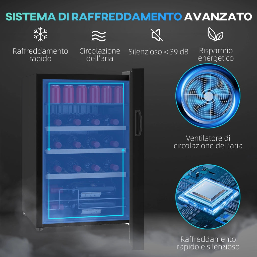 Cantinetta Frigo per Vino ¨C Minimal ¨C Nero 43x45x64 cm
