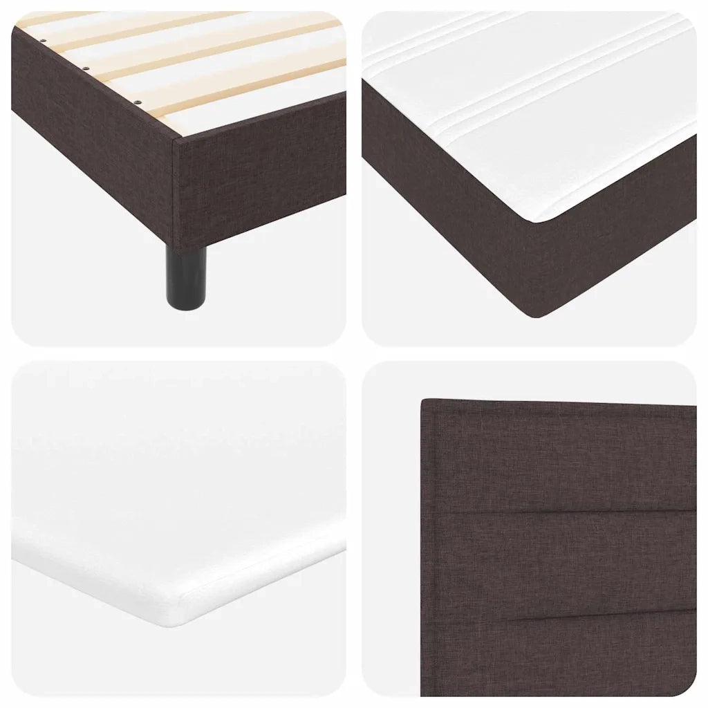 Letto a molle con materasso Marrone Scuro 100 x 200 cm Tessuto 3339950