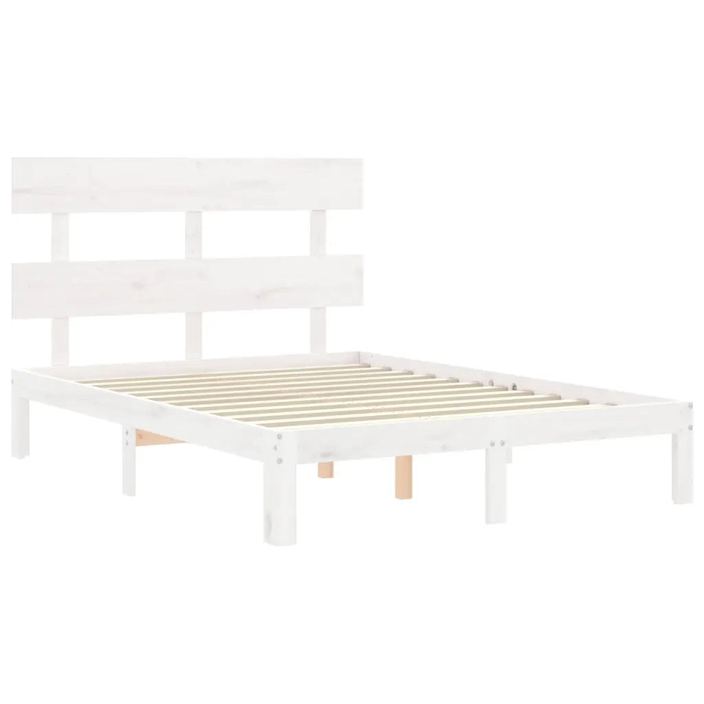 Giroletto senza Materasso-Struttura Letto Bianco 120x200 cm Legno Massello Pino 756607