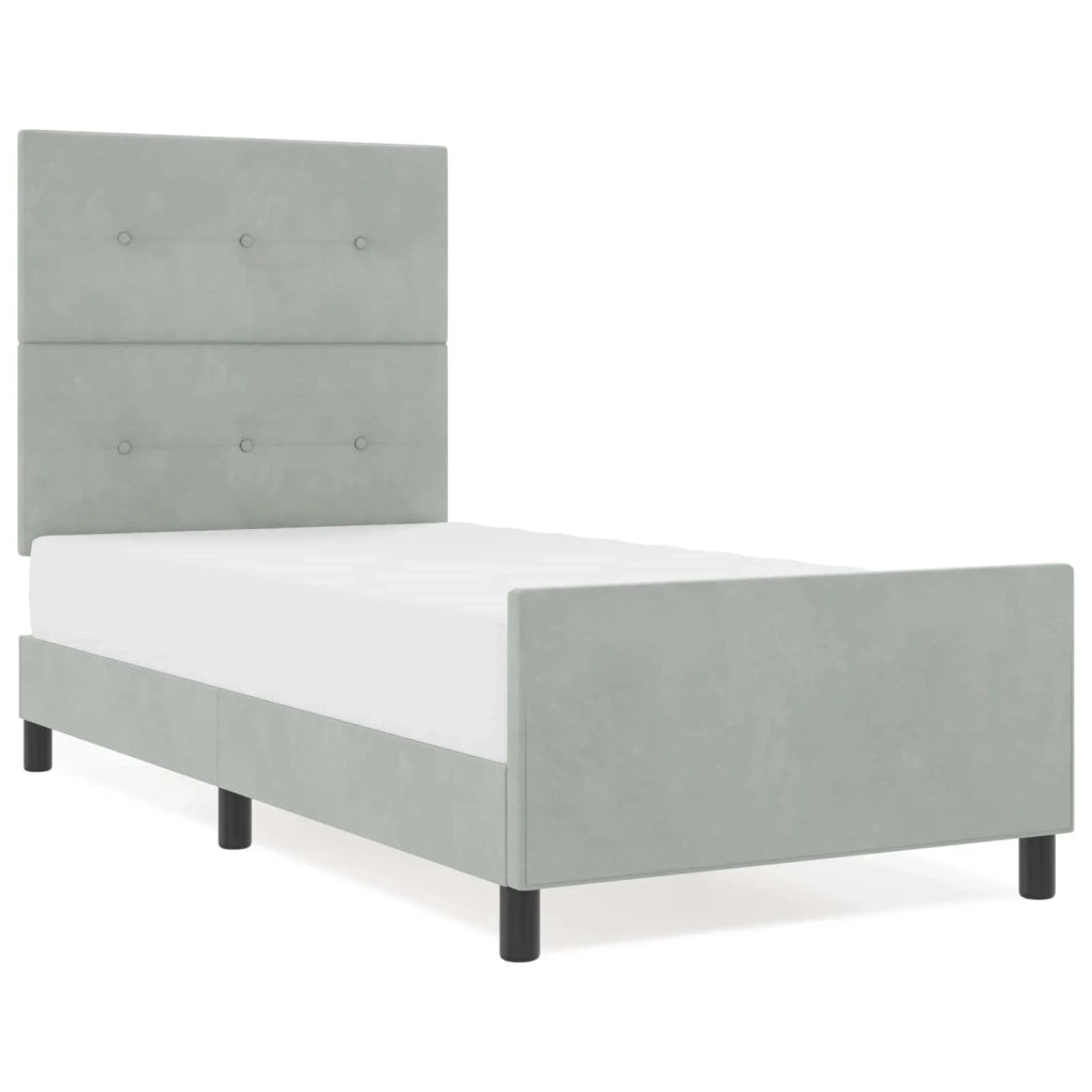 Letto a molle con testiera Grigio chiaro 80 x 200 cm Velluto 3344903