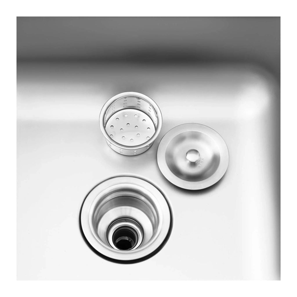 Lavello professionale in acciaio inox su mobile base con lavello in acciaio inox (1 vasca: 400 x 400 x 240 mm altezza paraschizzi: 100 mm piedini regolabili) 14_0005022