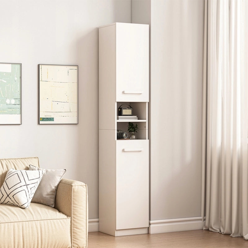 Armadio bianco moderno a colonna scaffale alto loft 2 ante 180 cm