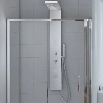 Box doccia angolare 70x100 cm scorrevole in cristallo trasparente Ted