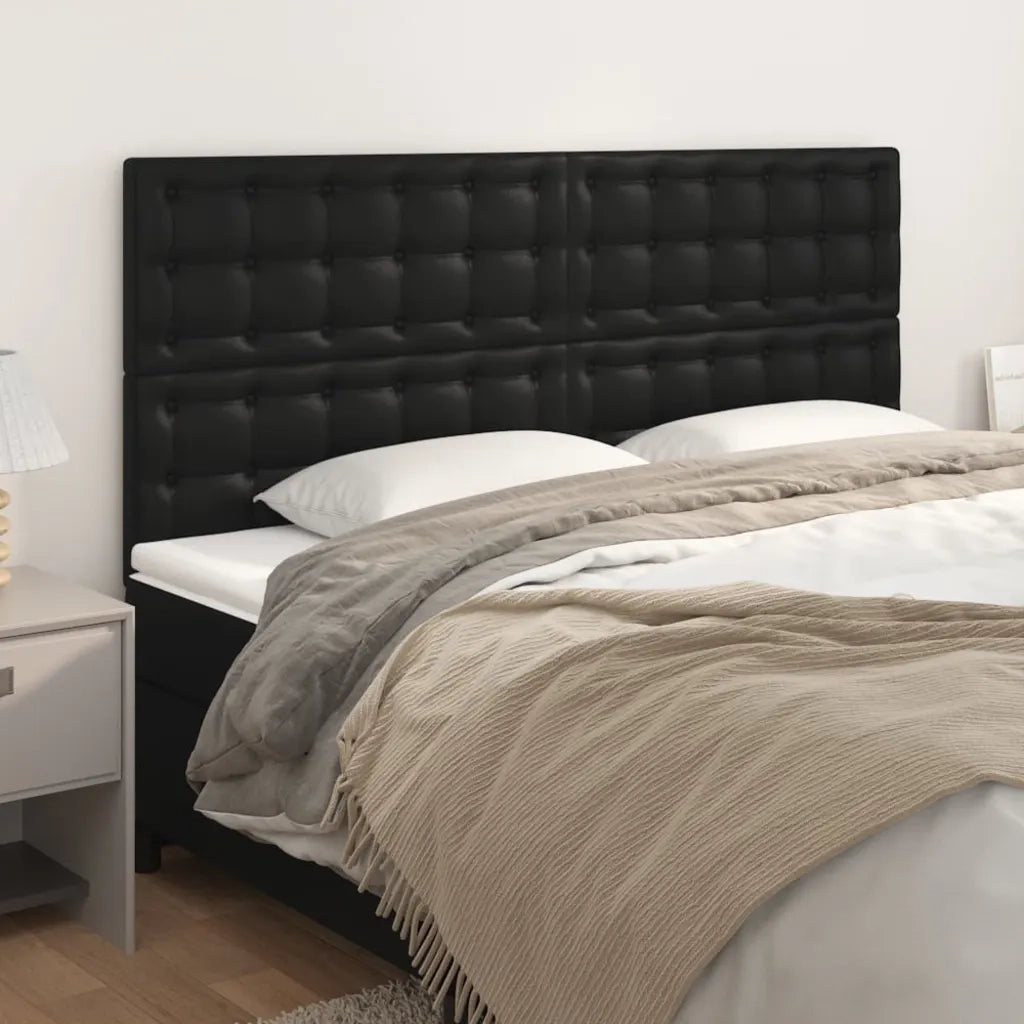 Testiera | Testata Nera 160x5x118/128 cm in Similpelle
