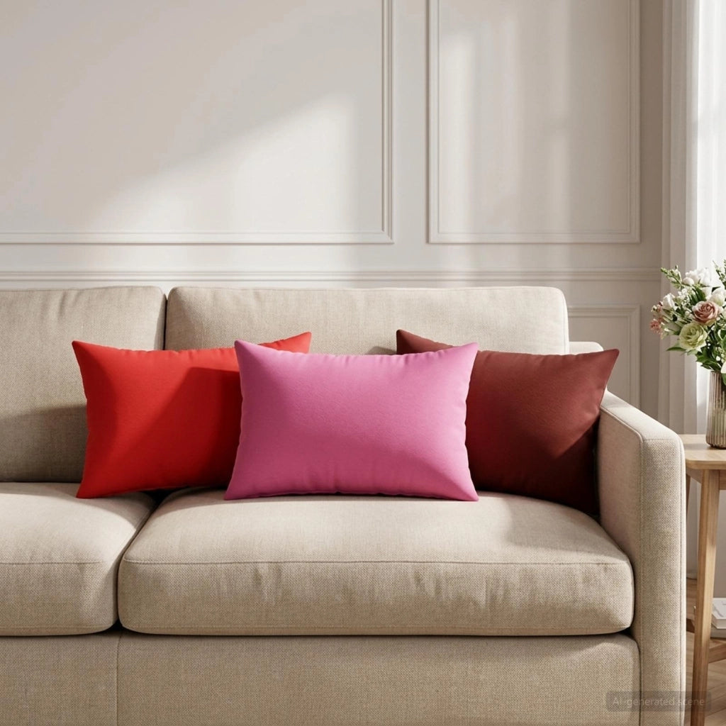 Cuscino con cuscino HEERLEN 2 pz Rosso Poliestere 923985