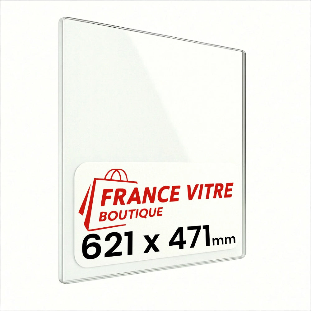 621 x 471 x 4 mm - Vetro per stufa a legna - vetro camino di ricambio - vetro per caminetto resistente al fuoco - France Vitre