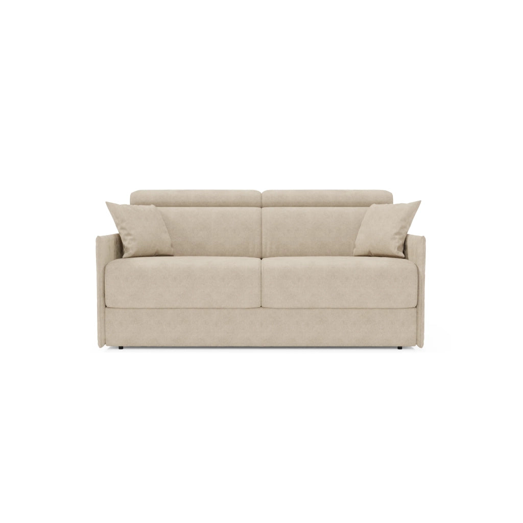 Miryam Divano letto con poggiatesta reclinabili e comfort maxi - design compatto in morbido tessuto smacchiabile T31 169 cm beige