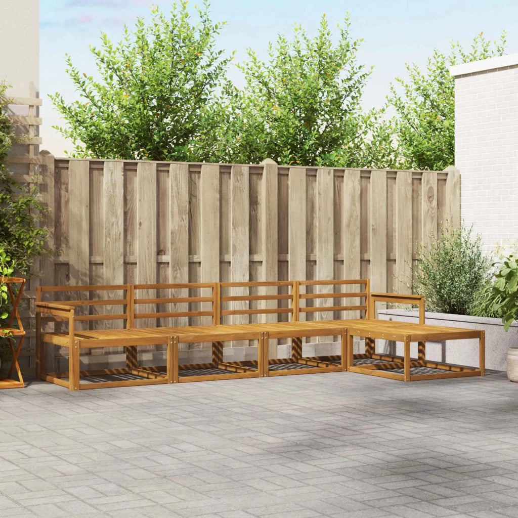 Set di divani da esterno 5 pz Naturale Legno di Acacia Massello 3367427
