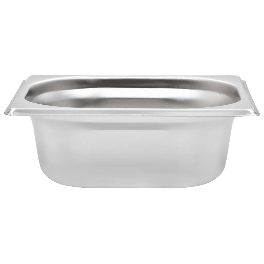 Set di 12 contenitori gastronorm impilabili 176 x 162 x 65 mm pratici da cucina in acciaio inossidabile argentato 02_0046003