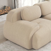 Divano angolare ¨C Minimal ¨C beige tessuto con cuscini