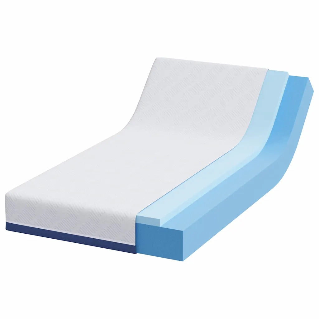 Materasso-Materasso per letto Bianco e Blu 90 x 200 cm Tessuto Jacquard