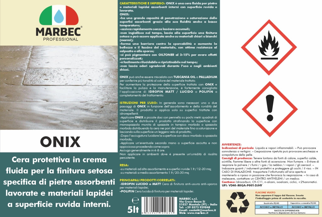 Cera per pietre ruvide e lavorate ONIX   5LTx4Pz