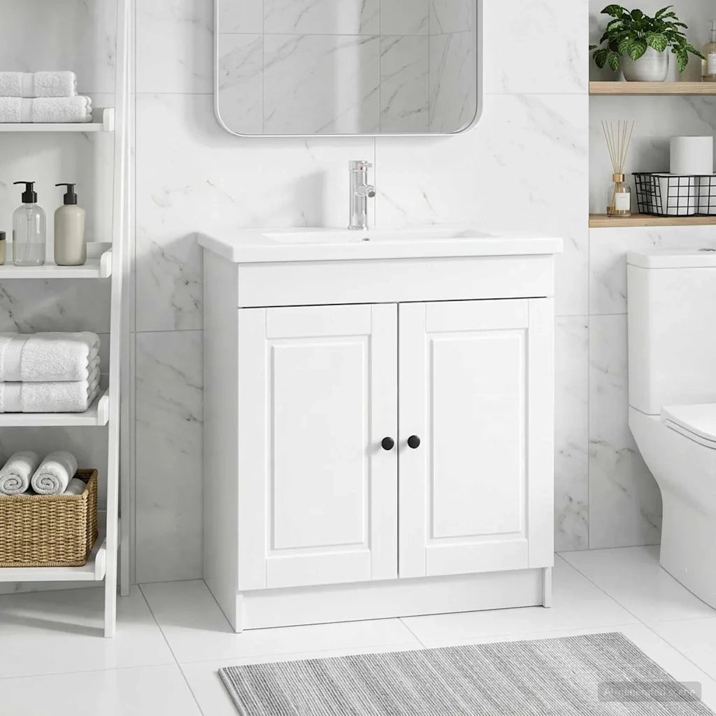 Mobiletto da Bagno | Armadio da bagno sotto il lavello Bianco Lucido