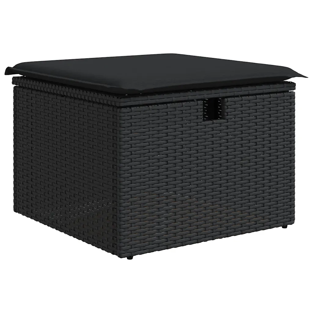 Set Divani da Giardino 5 pz | Set Salotto da Giardino con Cuscini in Polyrattan Nero