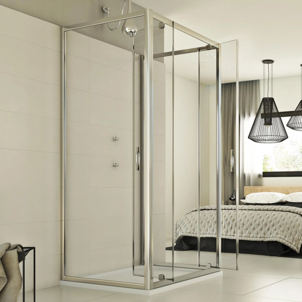 Box Doccia 3 lati 80x90x80 CM H198 trasparente mod. Cristal Trio 2 Ante