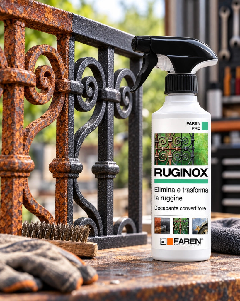 Convertitore di Ruggine Faren Ruginox Spray 250 ml rimuove ossidazioni
