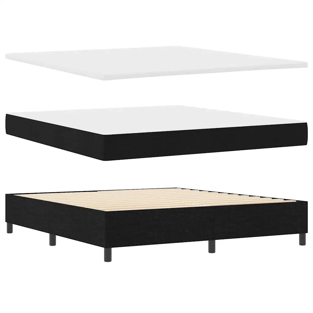 Letto a Sorgente LED con materasso Nero 180 x 200 cm Tessuto 3343457