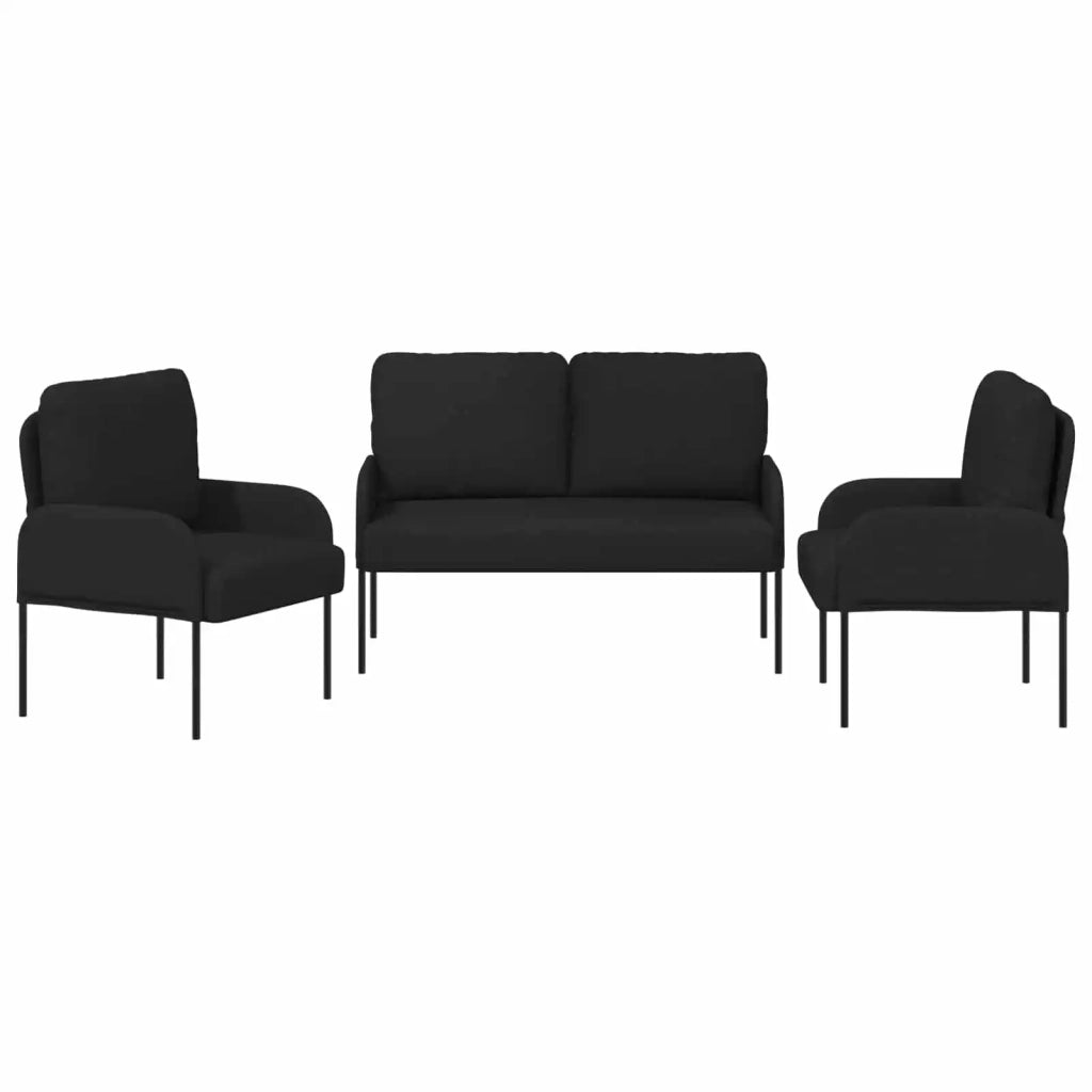 Set divani 3 pcs Nero 115 x 56 x 80 cm Legno compensato 3406210