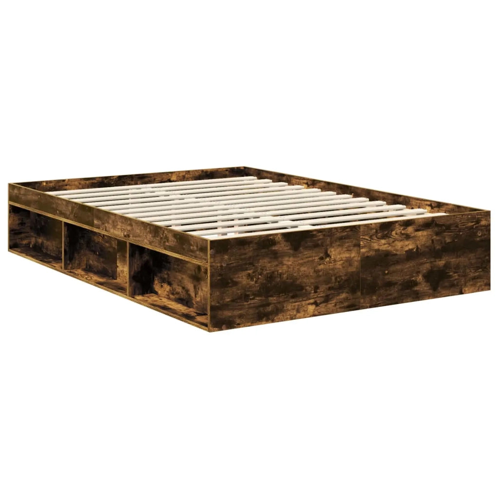 Letto matrimoniale | Letto per adulti | Struttura del letto Rovere fum¨¦ 140 x 200 cm Pino massello
