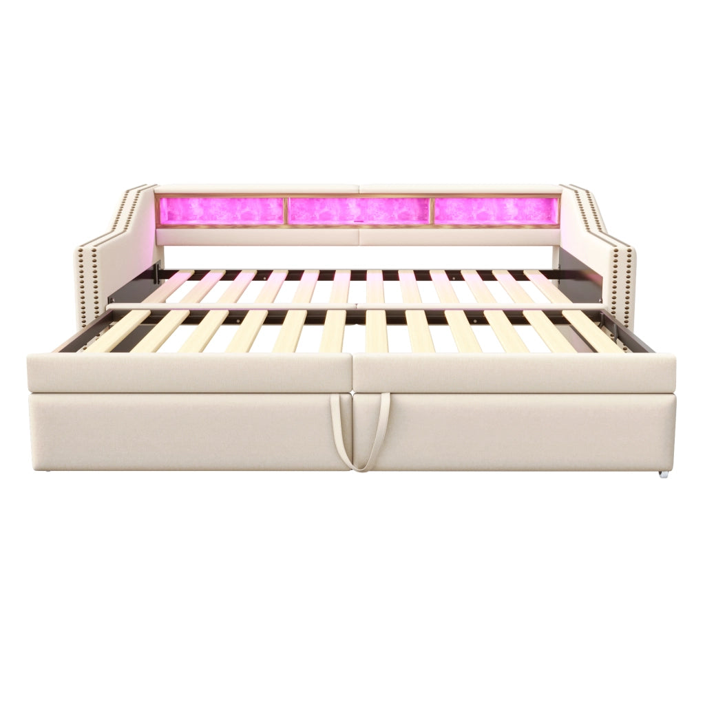 letto imbottito iuta beige 90 x 200 cm