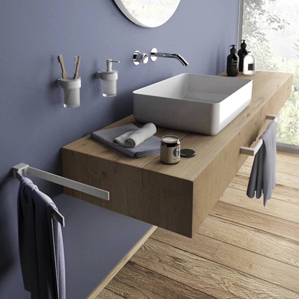 Portasalviette a muro 35 cm Gedy in ottone bianco | Pirenei