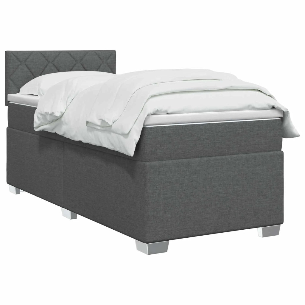 Letto box spring con materasso Grigio Scuro 100 x 200 cm 3450419