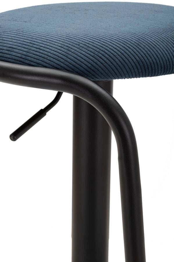 Sgabello Bar Destiny Navy Ø41x61 cm in Ferro e Compensato e Spugna e Poliestere Nero e Blu
