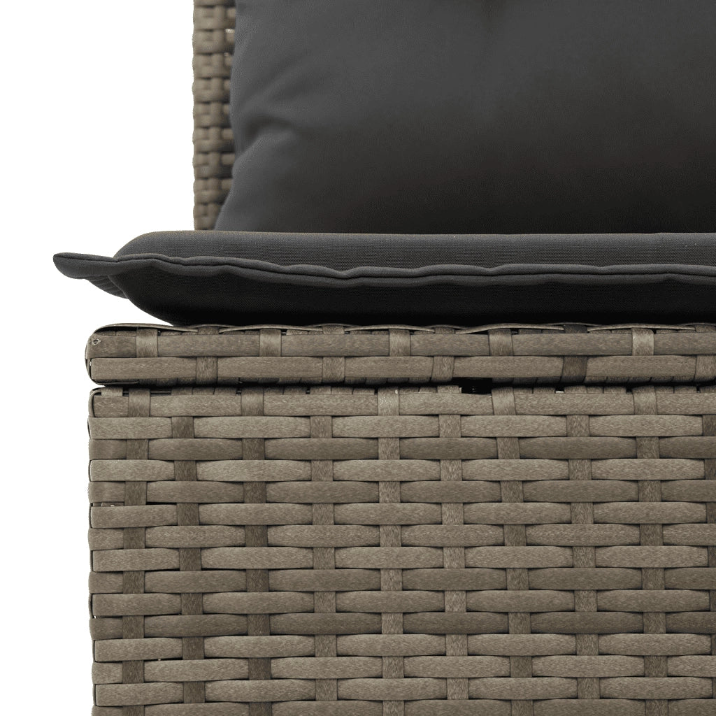 Set Divano da Giardino 10 pz con Cuscini Grigio in Polyrattan 3255367