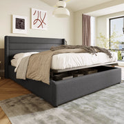 Letto contenitore matrimoniale 140x200 grigio