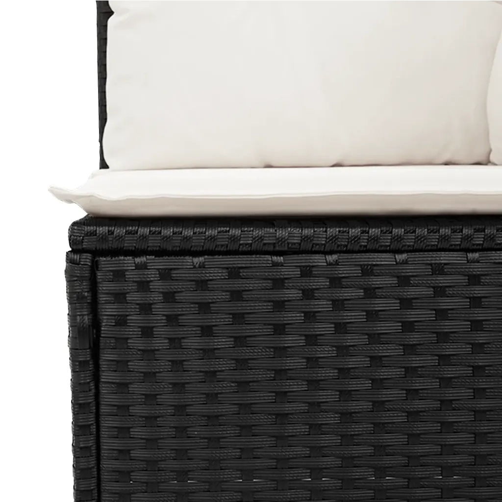 Set Divani da Giardino 10pz con Cuscini in Polyrattan Nero 3227176