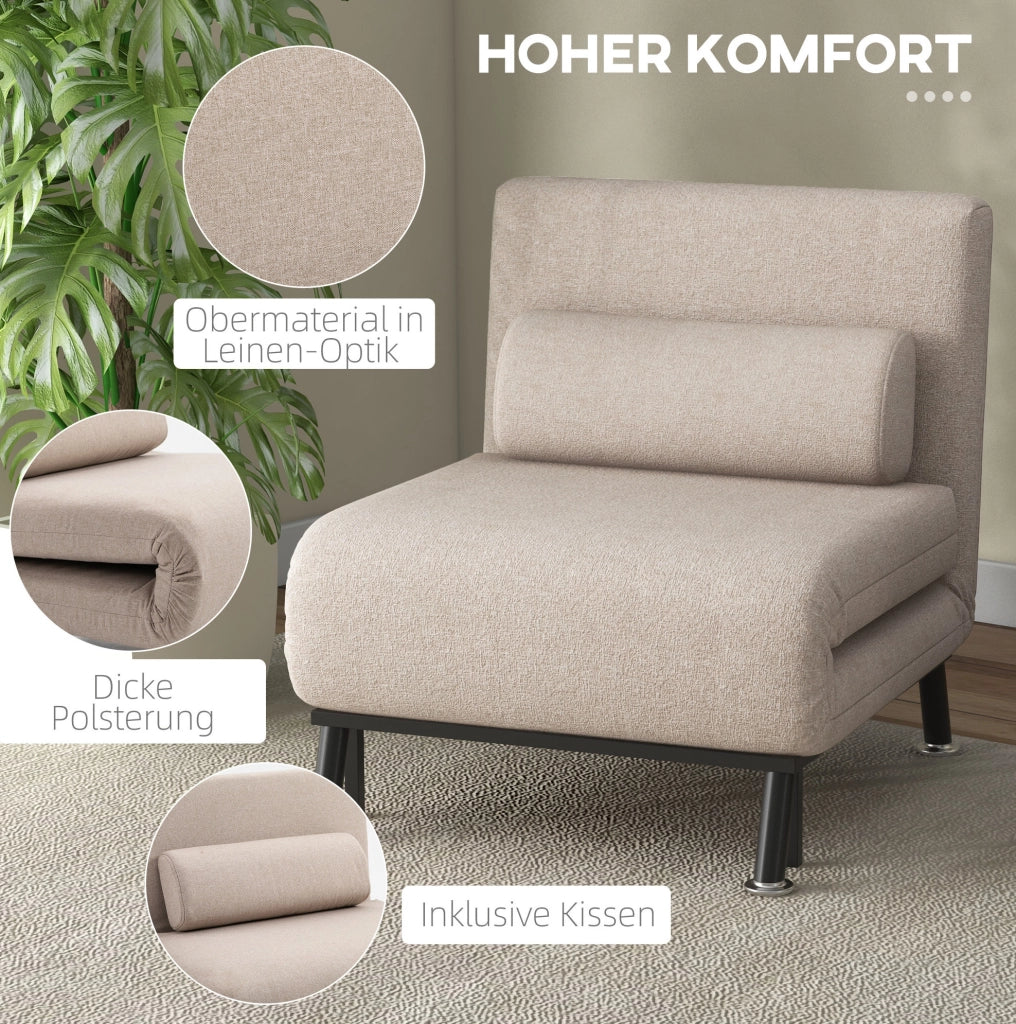 Poltrona letto beige pieghevole
