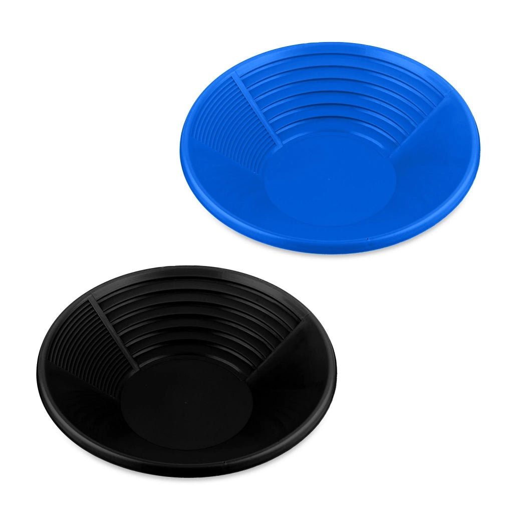 Set di 2 panette per la ricerca dell'oro, colore nero, 30 x 30 x 10 cm, in plastica nera, 13_0016180