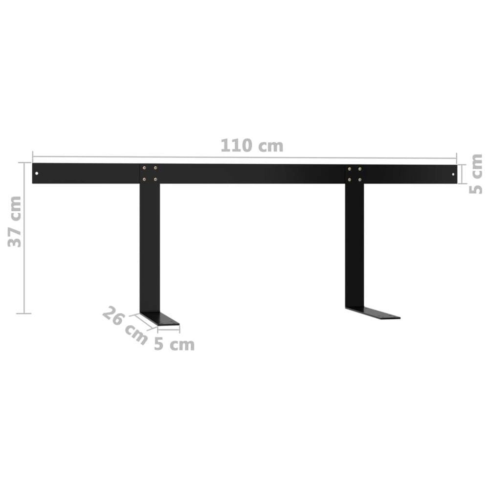 Backrest For Pallet Sofa, Black, 110 Cm, Iron