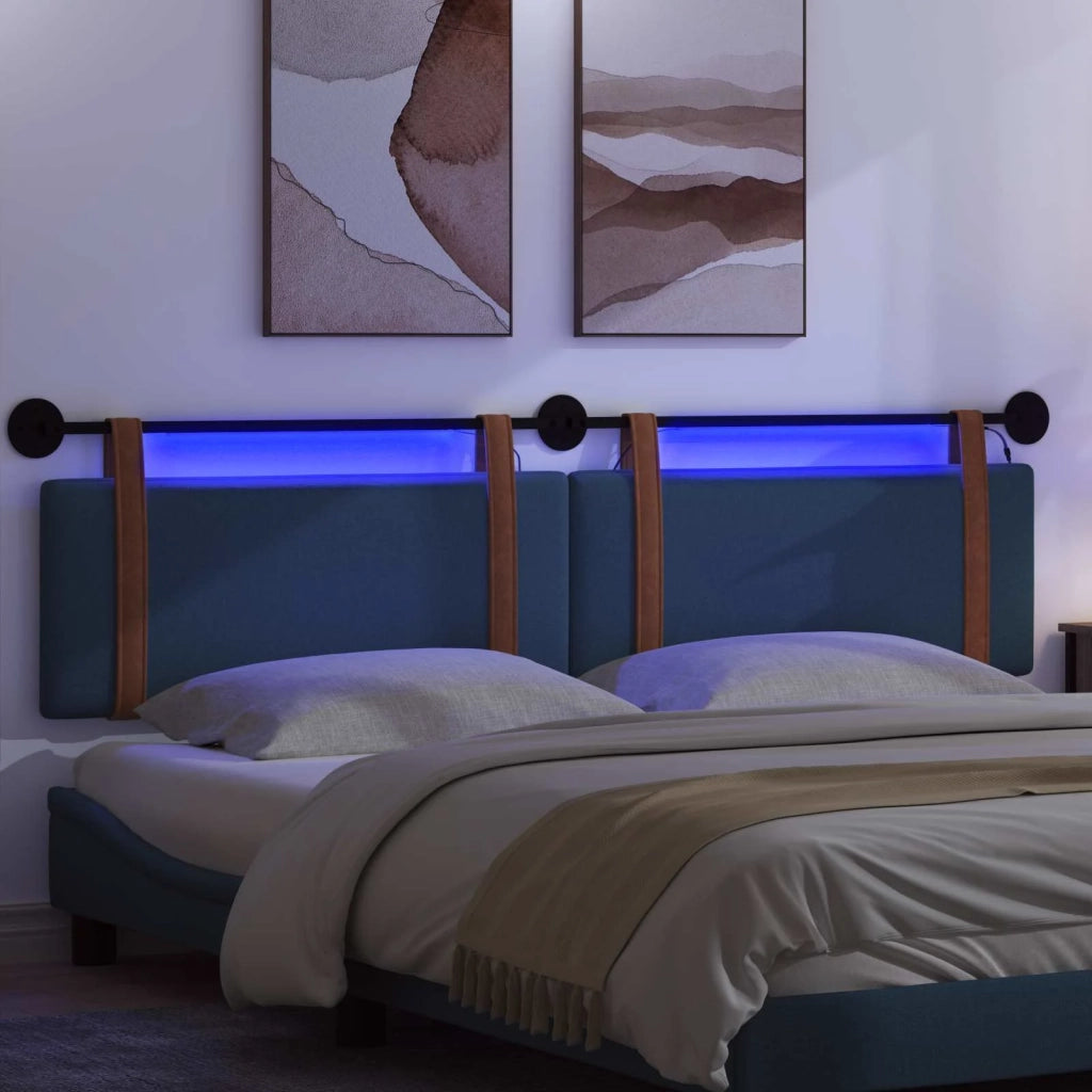 Testiera | Testata sospesa Con luce LED Blu PU Antico