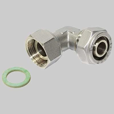 RACCORDO A COMPRESSIONE CURVO CON GIRELLO  20 x 1/2     TIEMME