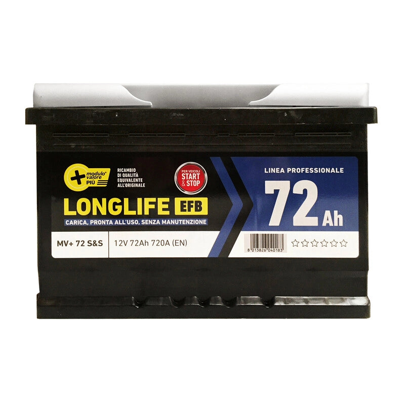 BATTERIA AUTO MV STARTSTOP 72AH 720A TECNOL EFB