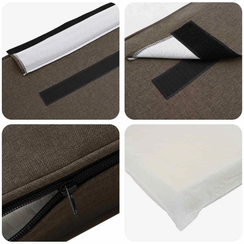 Testiera | Testata imbottita Marrone e taupe 80 cm Pino massello
