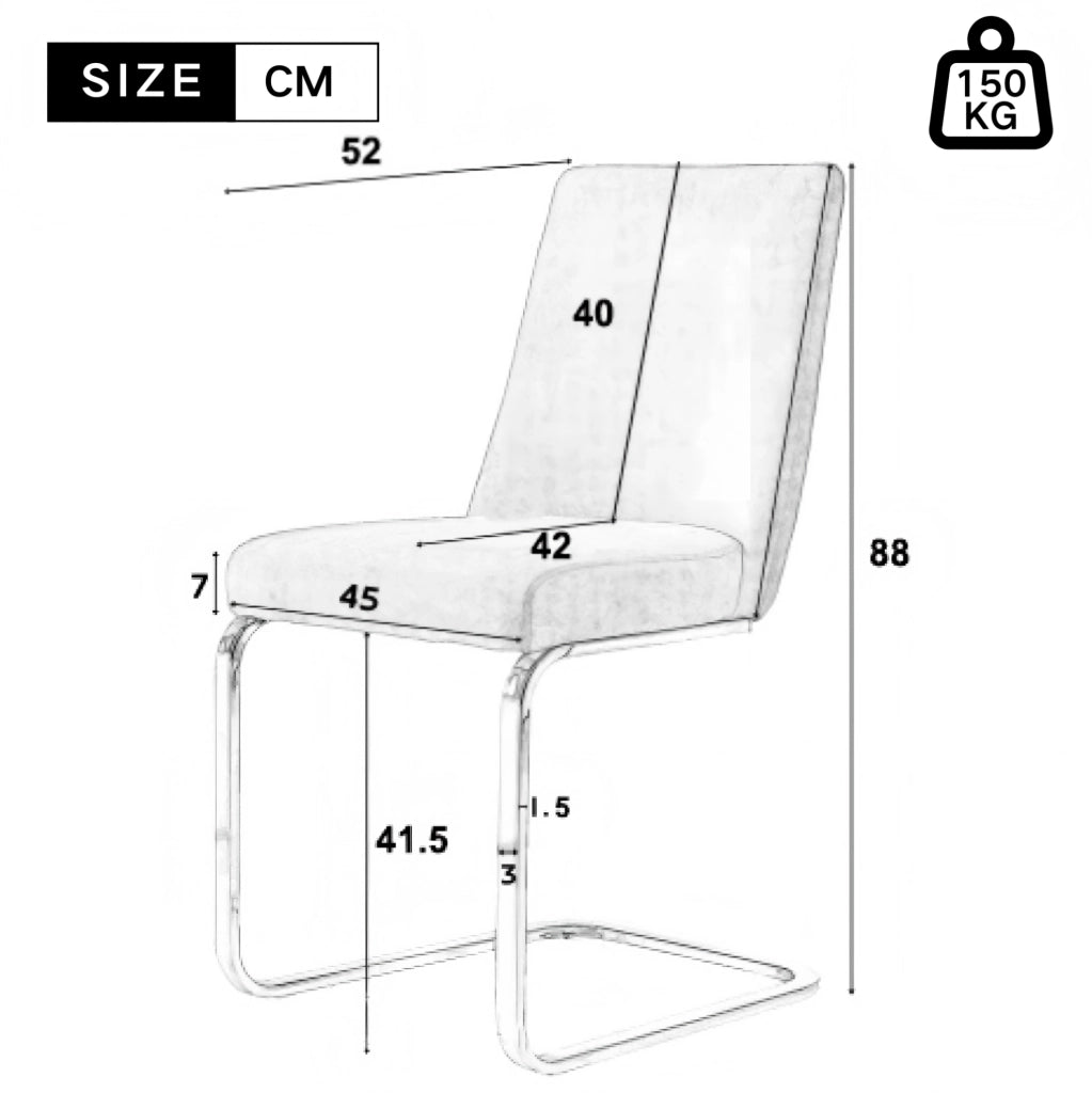 SEDIA da pranzo in velluto beige e silver, Set da 6 pezzi