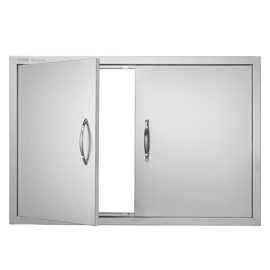 Doppia porta di accesso da cucina esterna BH-017 in acciaio inox, 889 x 610 mm, da incasso, robusta e durevole per isola cucina e mobiletto esterno