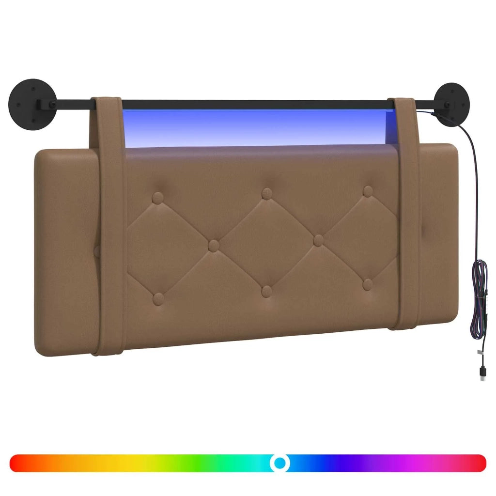 Testiera | Testata sospesa Con luce LED Cappuccino Similpelle