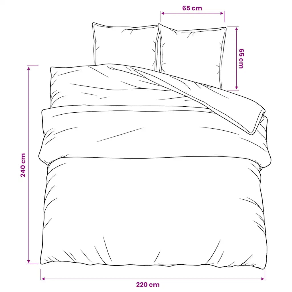Set Copripiumino Grigio 220x240 cm in Cotone 136437