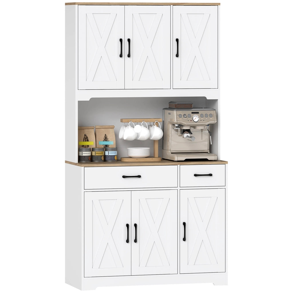 Armadio Cucina con 6 Ante 2 Cassetti e Ripiani ¨C Minimal ¨C Bianco