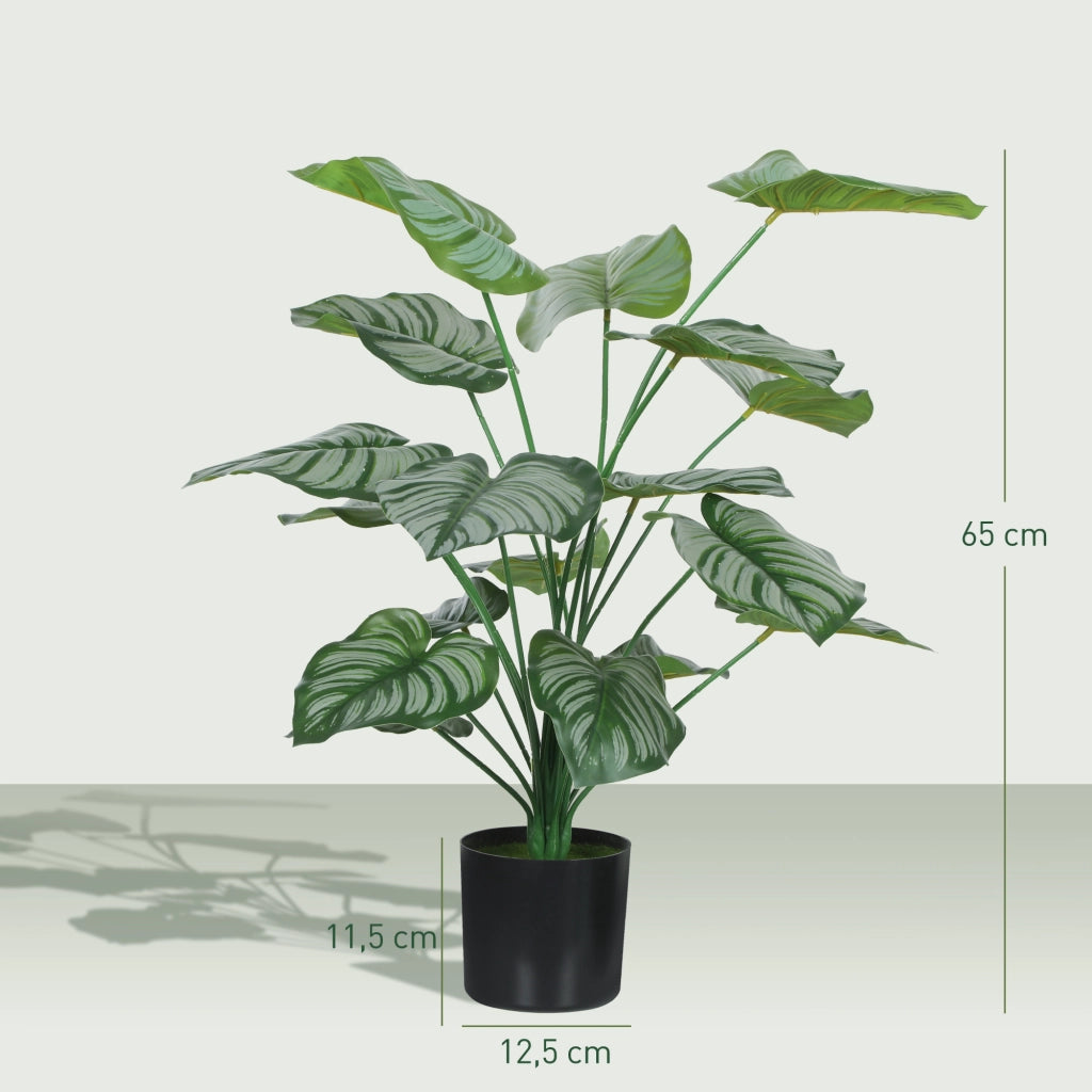 Pianta Artificiale da Interno 65cm ¨C Xylo ¨C Set 2 Pezzi con Vaso Plastica Verde
