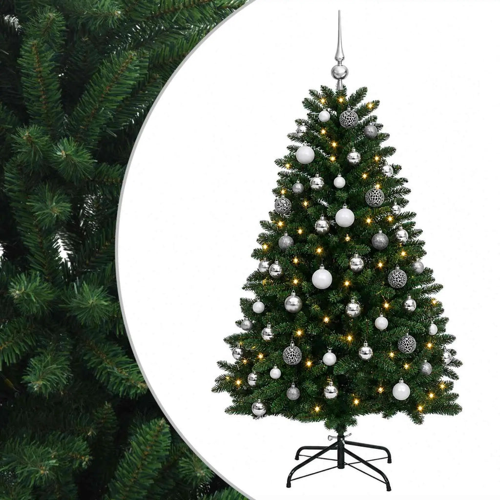 Albero di Natale artificiale verde medio con palline 150 cm 3466206